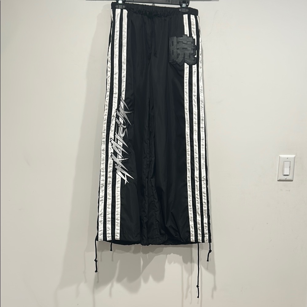 Akatsuki x dolls kill Black and White Striped wide legs track Pants small nwot
